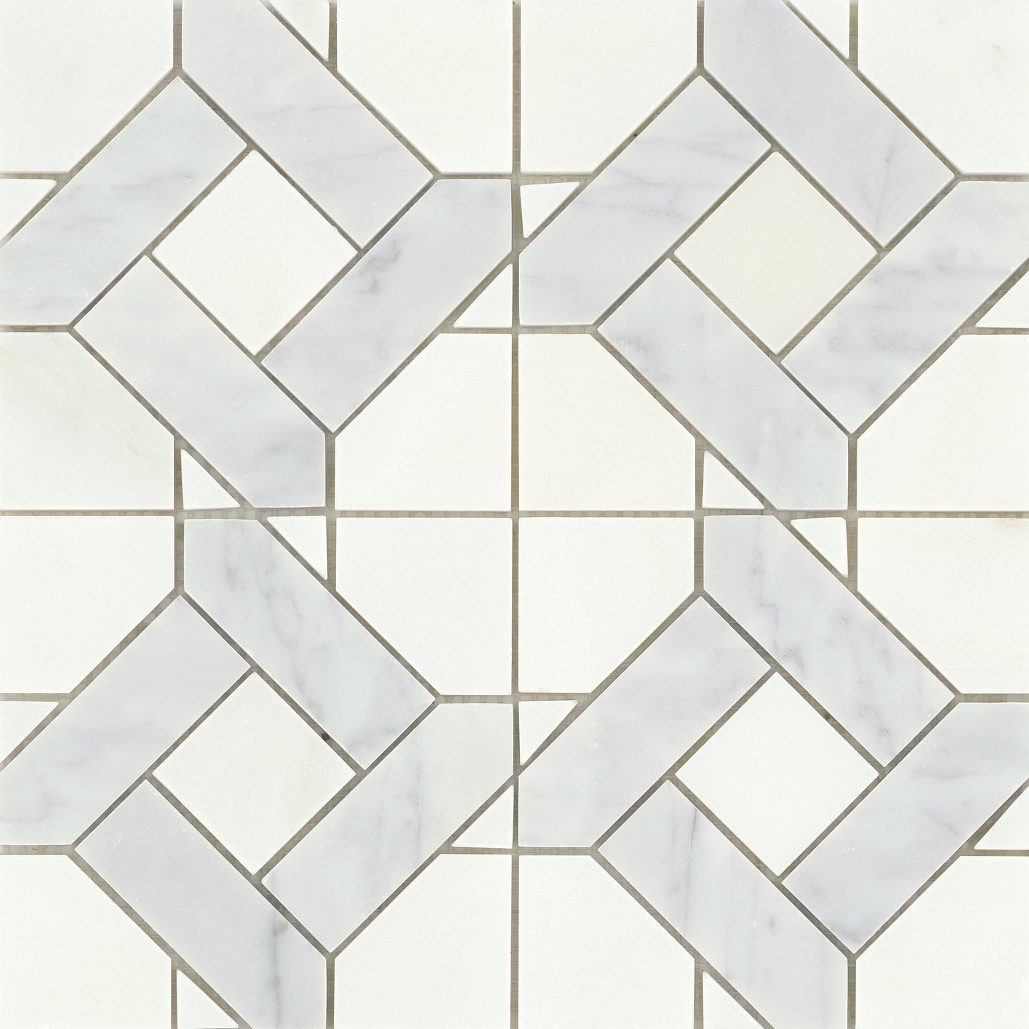 Modern 12X12 Silver Cross Pattern Polished Marble Mosaic Tile B2C-ALLUSI1212MMA - B2C TILE OUTLET