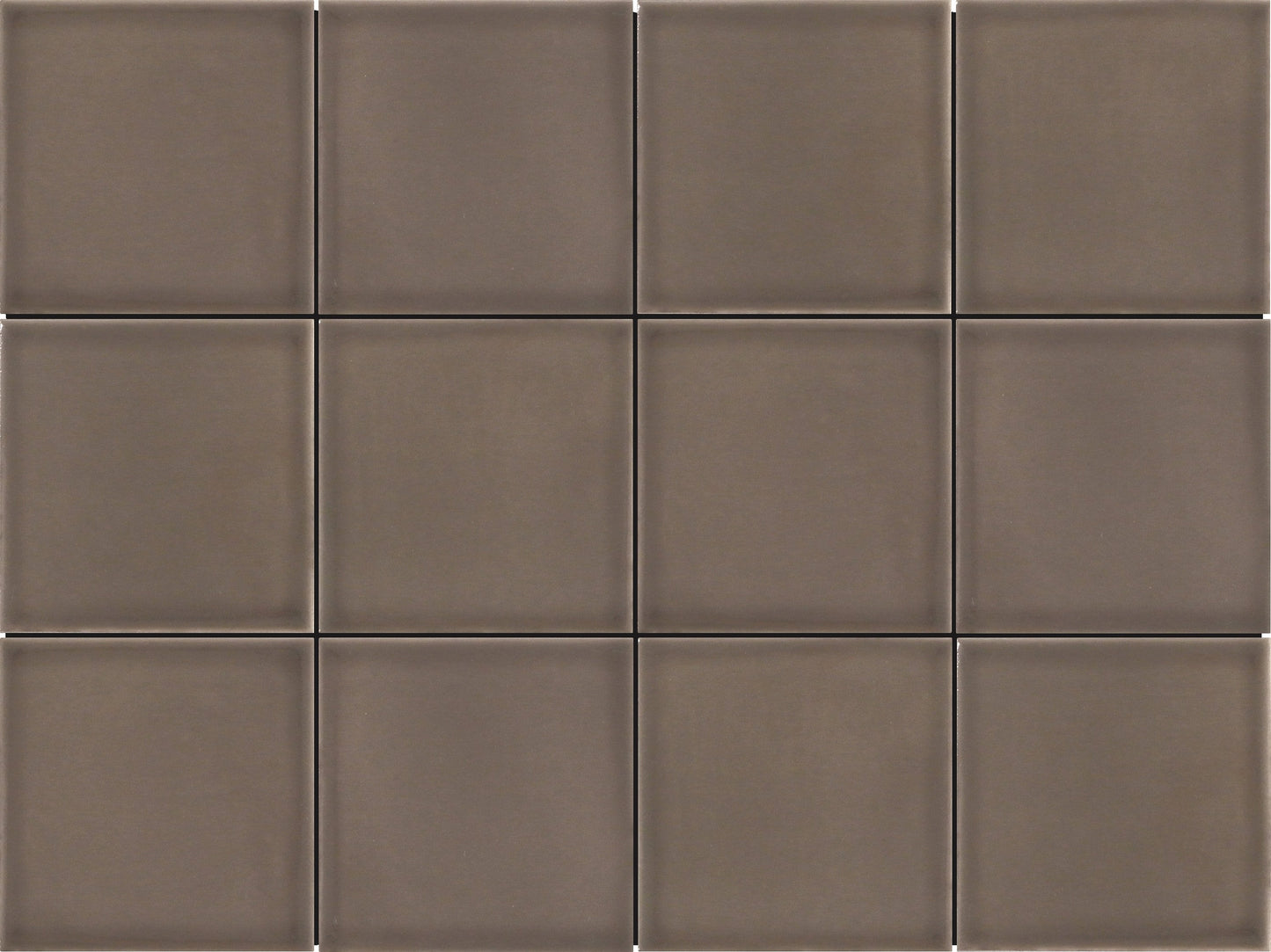 Modern 4X4 Gray Brown Square Glossy Ceramic Mosaic Tile B2C-KAZETA1216MO4P - B2C TILE OUTLET