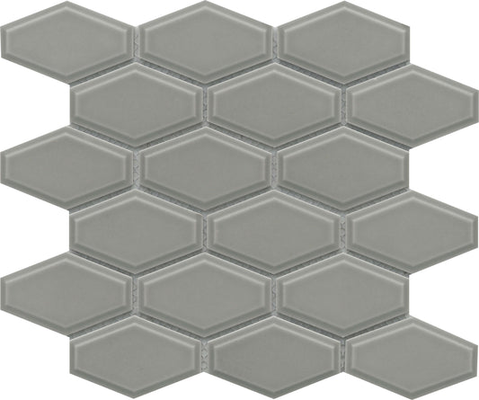 Classic 4" White Subway Hexagon Glossy Porcelain Mosaic Tile B2C-REWADO1011MHW - B2C TILE OUTLET