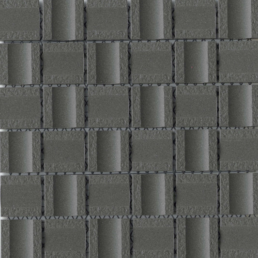 Modern 2X2 Black Stacked Squares Matte Porcelain Mosaic Tile B2C-MODABK1212MO2M - B2C TILE OUTLET