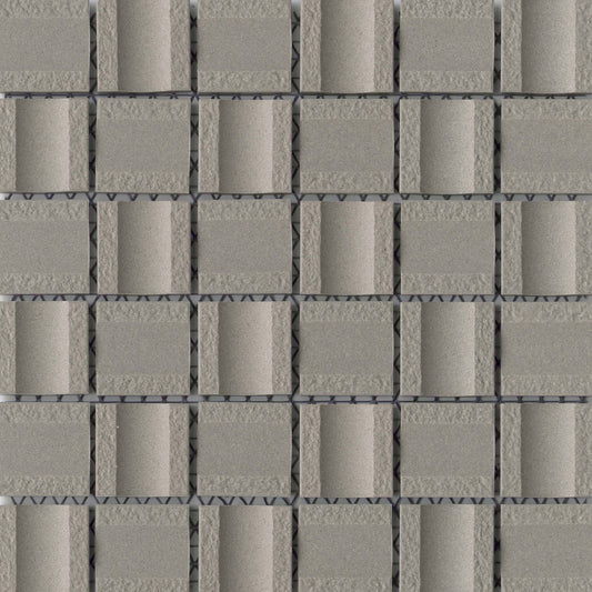 Modern 2X2 Silver Stacked Squares Matte Porcelain Mosaic Tile B2C-MODASI1212MO2M - B2C TILE OUTLET