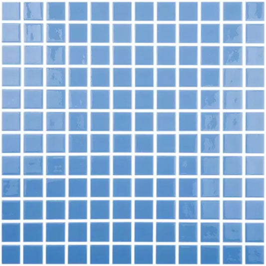 Modern 1X1 Squares 093106M Celestial Blue Glossy Glass - 106 Mosaic Tile - B2C TILE OUTLET