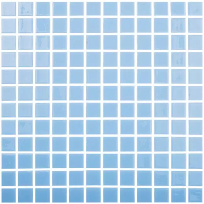 Modern 1X1 Squares 093107M Celestial Light Blue Glossy -  107  Mosaic Tile - B2C TILE OUTLET