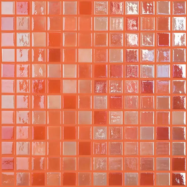 MODERN 1X1 SQUARES 093402M ORANGE BLOSSOM GLASS - 402 MOSAIC TILE