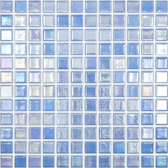 Modern 1X1 093552M Shell Azure - 552 Glossy Glass Mosaic Tile - B2C TILE OUTLET